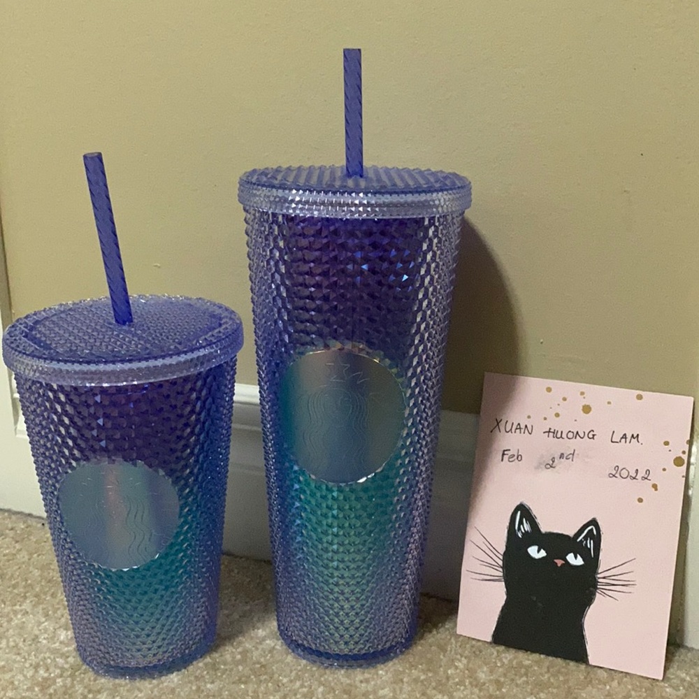 Blue Ombre Starbucks Venti Set of two - Mermaid Studded 2021